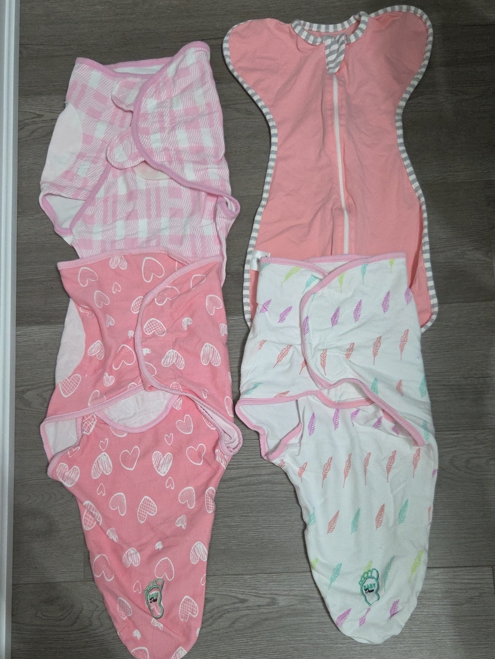 Pink Baby Swaddle One-Piece Set - Soft Cotton Sleep Sack